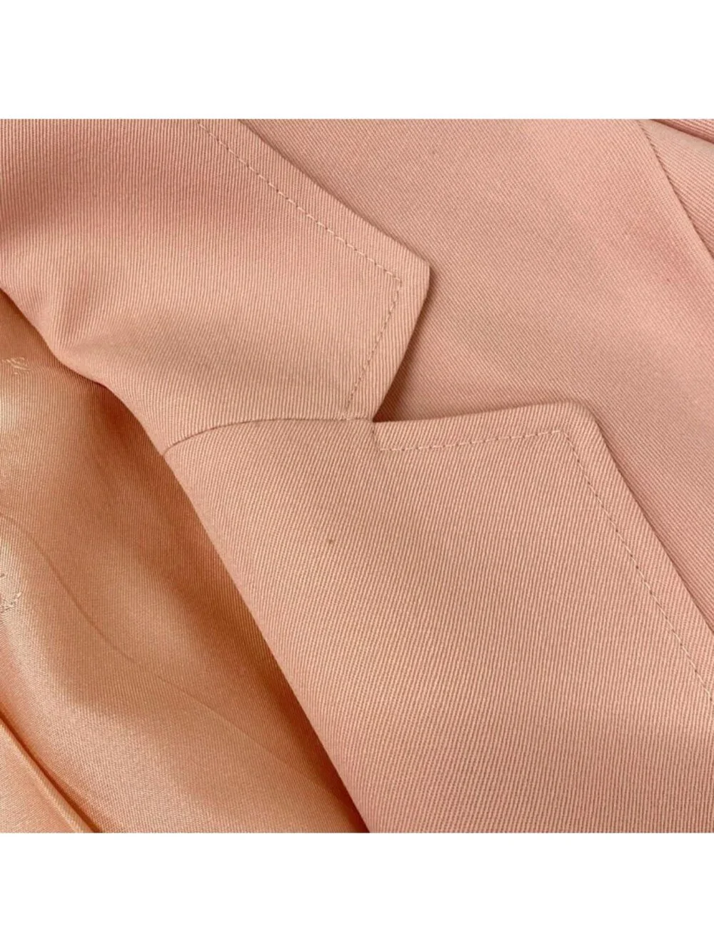Chanel Jacket M Pink Long Sleeve CC Logo Button Double Wool
